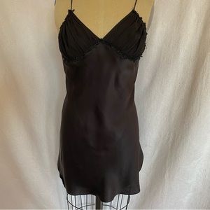 Pure silk black Sm chemise.